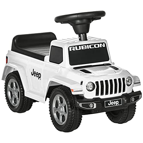 AIYAPLAY Rutschauto für Kinder, Auto, Lizenz Jeep, 18-36 Monate, Kofferraum, 63,5 x 29 x 42 cm, Weiß von AIYAPLAY