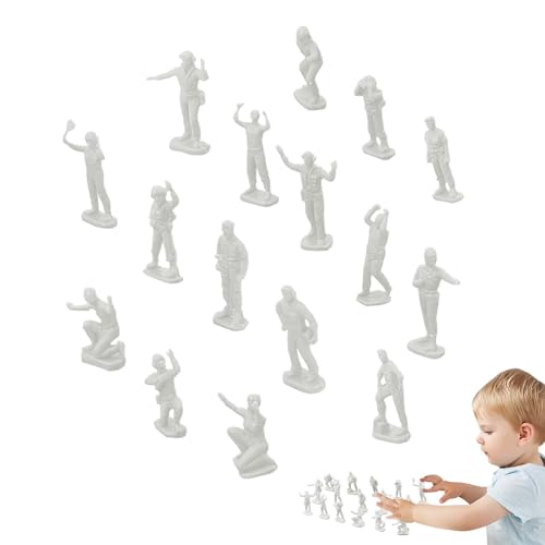 AIYING Modellsoldaten-Bausatz, Spielzeugsoldaten-Geländemodell | Miniatur-Soldat-Spielset-Kuchenaufsatz | DIY Modell Soldat Kit pädagogische kleine Soldat Figur Spielset 16 Stück Kinder Spielzeug von AIYING