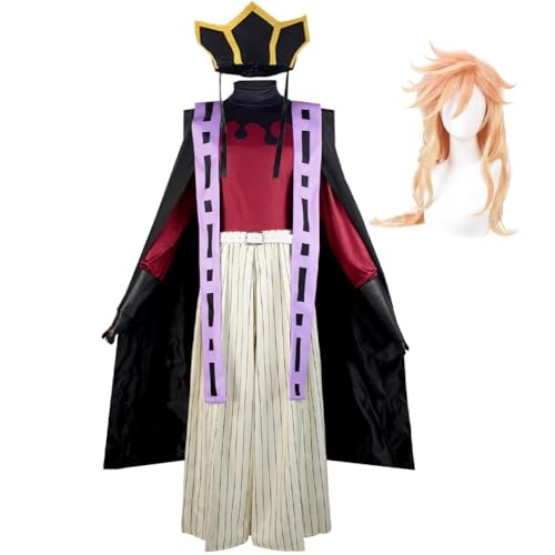 AIYINIY Cosplay-Kostüm mit faltbarem Fächer, Anime-Kostüm, Cosplay, Halloween-Outfits, Anime-Charakter, Karneval, Party-Kostüm, Erwachsenenduft (Douma+Perücke, 3XL) von AIYINIY