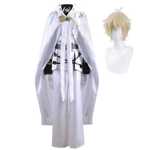 AIYINIY Cosplay-Outfit, Cosplay, Halloween-Kostüm, für Damen und Herren, Karneval, Party, Anime-Kleidung für Erwachsene (Mikaela Hyakuya+Perücke, 3XL) von AIYINIY