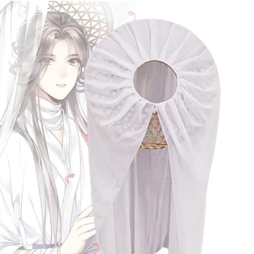 AIYINIY Tian Guan Ci Fu Xie Lian Cosplay Requisiten Bambus Hut Hua Cheng Papierschirm konischer Hut mit Garn Bühnenaufführung Cosplay Kostüm Zubehör (Xie Lian, Einheitsgröße) von AIYINIY