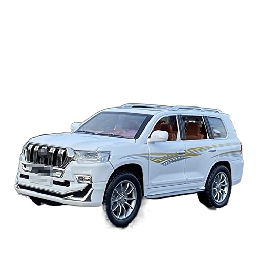 AJIEYMXS Pull-Back-Modell Für Prado Land Cruiser Legierung Auto Modell Diecast Metall Geländewagen Auto Auto Modell 1:24 Anteil (Size : White) von AJIEYMXS