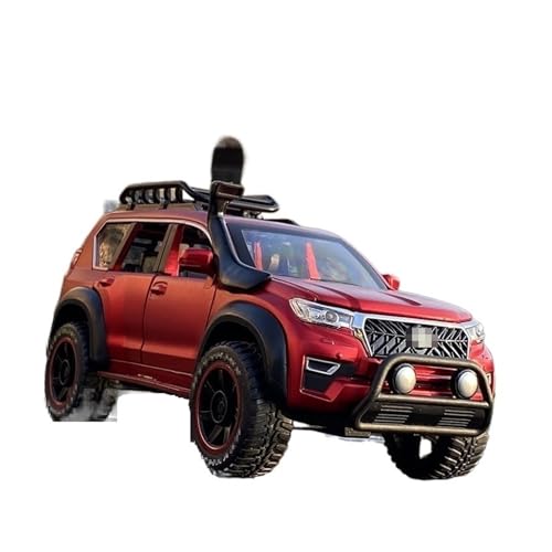 AJIEYMXS Pull-Back-Modell Für Prado SUV Legierung Auto Modell Diecast Metall Modifiziertes Geländewagen Modell 1:24 Anteil (Size : Red) von AJIEYMXS