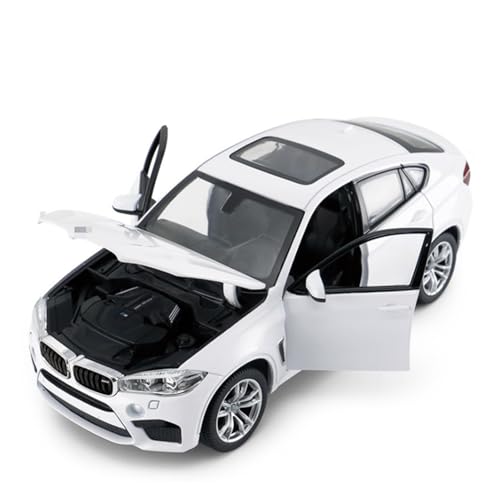 AJIEYMXS Pull-Back-Modell Für X6 X6M Coupe Legierung Sportwagen Modell Diecast Metall Fahrzeuge Auto Modell 1/24 Anteil (Size : White) von AJIEYMXS