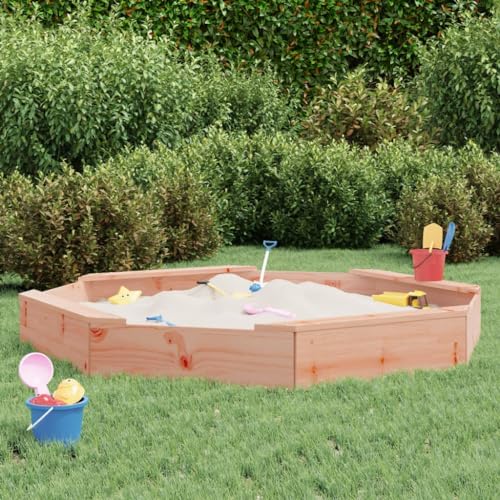 Outdoor Spielgeräte Sandkasten mit Sitzen Achteckig Massivholz Douglas Spielzeug & Spiele von AJJHUUKI