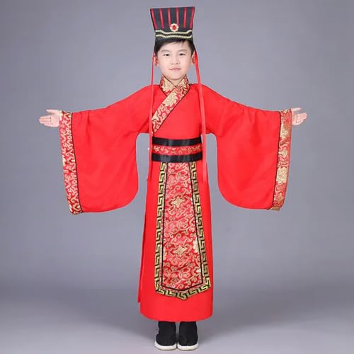 AJOHBM Hanfu Kleid, traditionelles chinesisches Kostüm, Herren, Hanfu, Cosplay, Kleidung, rote Tang-Dynastie, Tanz von AJOHBM