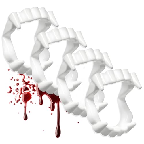 4 Stück Vampir Zähne,Vampirzähne Kinder,Halloween Kostüm Vampire Dracula,für Gebiss Erwachsene Teeth,Der Draculaura Fangs Jungen,Vampirgebiss 4 Stück Vampir Zähne,Vampirzähne Kinder,Halloween Kostüm Vampire Dracula,für Gebiss Erwachsene Teeth,Der Draculaura Fangs Jungen,Vampirgebiss von AJUNLKVDR