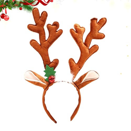 AJUNLKVDR Haarreif Weihnachten,Rentier Haarreif,Rentier Geweih Kinder,Haarreifen Stirnband Erwachsene,Stirnbänder Weihnachts Haarband,Rentiergeweih Ohren für Herz,Accessoires Antlers Headband von AJUNLKVDR