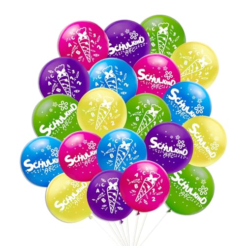 Luftballons für Schuleinführung, Einschulung Schulanfang Deko Ballon set von AJUNLKVDR