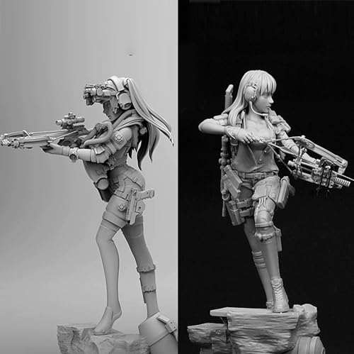 AJYDWHD 1/24 Sci-Fi Agentin Kriegerin Harz Soldat Modell Bausatz unbemalt und unmontiert Figuren Harz Modell Bausatz (2-Personen)//k9u3L1 von AJYDWHD