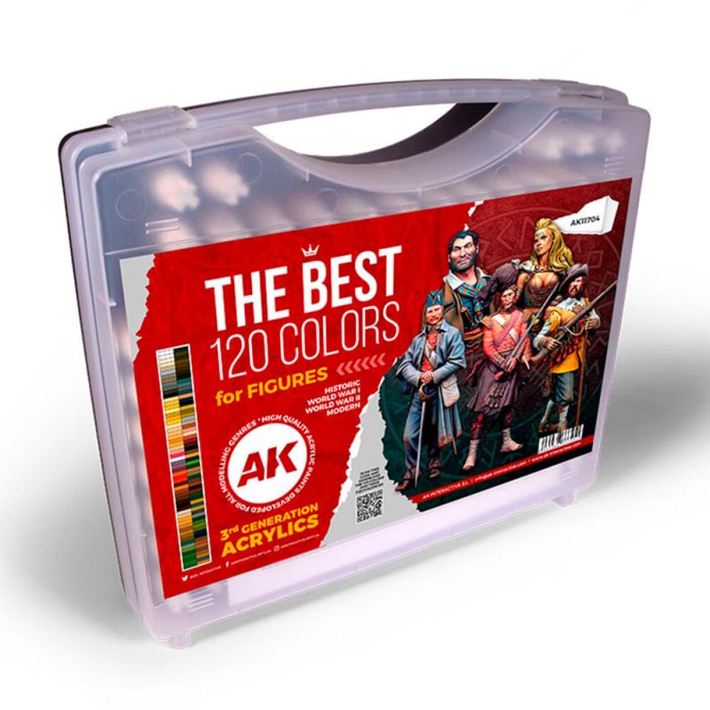 3G PLASTIC BRIEFCASE 120 FIGURE COLORS von AK Interactive