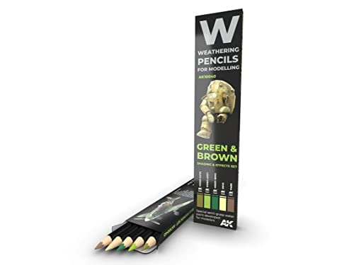 AK AK10040 Watercolor Pencil SET GREEN AND BROWN CAMOUFLAGES (5 colors) von AK Interactive