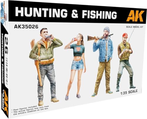 AK INTERACTIVE - Hunting & Fishingmaquette Figur Hunting & Fishing |ak Interactive | 35026| 1:35 Modellbau Panzer Promo Miniatur von AK Interactive