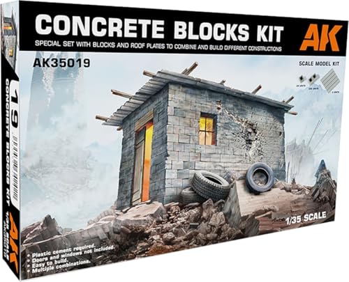 AK INTERACTIVE - Modell-Zubehör Diorama Concrete Blocks Kit |ak Interactive | 35019| 1:35 Modellbau Panzer Promo von AK Interactive