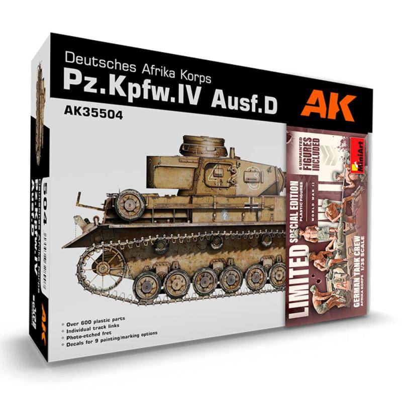 PZ.KPFW.IV AUSF.D AFRIKA KORPS +5 FIGURES GERMAN TANK CREW AFRIKA KORPS von AK Interactive