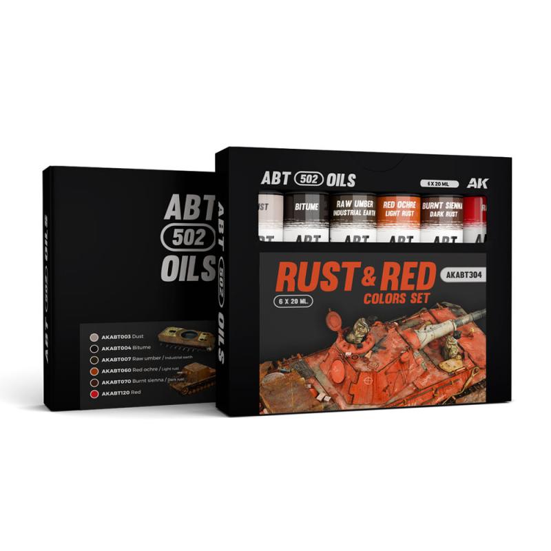 RUST & RED COLORS SET - ABT 502 OILS von AK Interactive