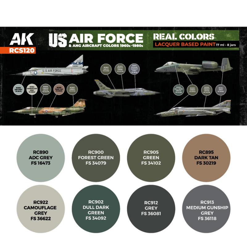 US Air Force & ANG Aircraft Colors 1960s-1980s SET von AK Interactive