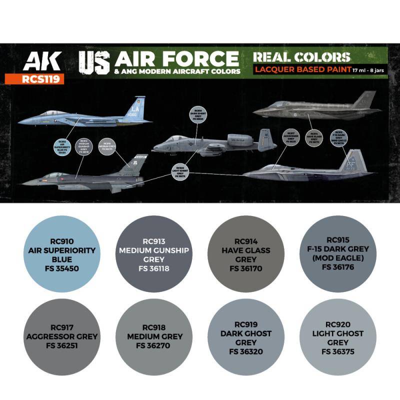 US Air Force & ANG Modern Aircraft Colors SET von AK Interactive