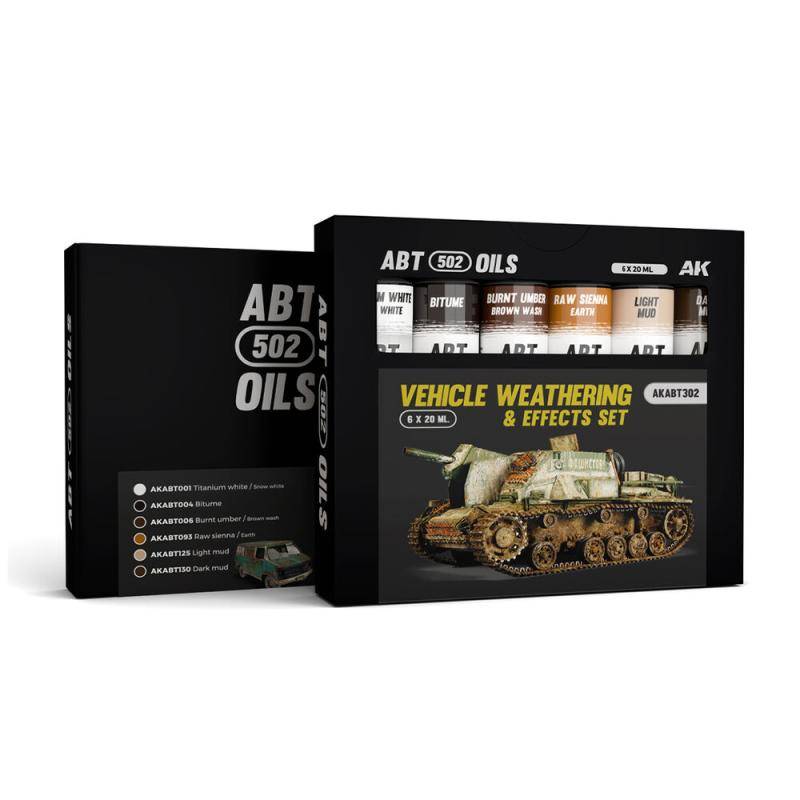 VEHICLE WEATHERING & EFFECTS SET - ABT 502 OILS von AK Interactive