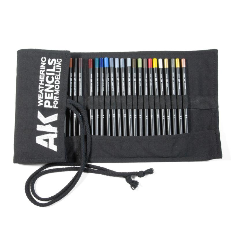 WEATHERING PENCILS FULL RANGE CLOTH CASE (37 waterpencil colors) von AK Interactive