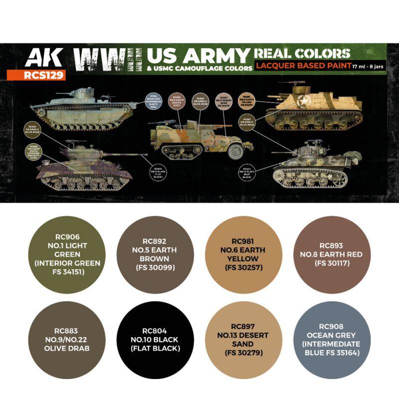 WWII US Army & USMC Camouflage Colors SET von AK Interactive