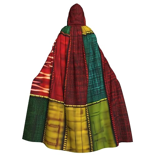 AKDODK Afrikanischer Stil Patchwork 1 Druck Kapuze Robe Umhang Halloween Cosplay Kostüme für Erwachsene Männer Frauen Dunkle Party Capes von AKDODK