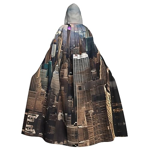 AKDODK New York Fashion City Print Kapuzenmantel Umhang Halloween Cosplay Kostüme für Erwachsene Männer Frauen Dunkle Party Capes von AKDODK