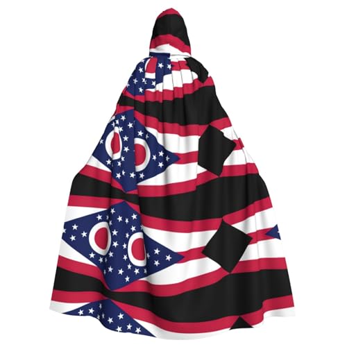 AKDODK Ohio State Flag Print Hooded Robe Cloak Halloween Cosplay Costumes For Adult Men Women Dark Party Capes von AKDODK