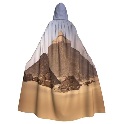 AKDODK Pyramids of Egypt Print Hooded Robe Cloak Halloween Cosplay Costumes For Adult Men Women Dark Party Capes von AKDODK