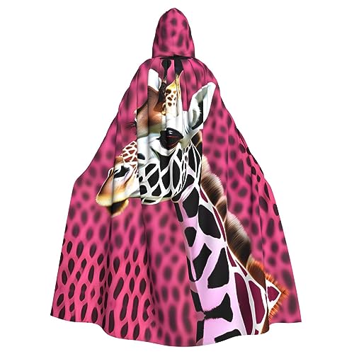 AKDODK Robe mit Kapuze und Giraffen-Textur, für Halloween, Cosplay, für Erwachsene, Herren, Damen, dunkler Party-Umhang von AKDODK