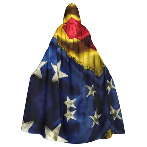 AKDODK Umhang mit Venezuela-Flagge, mit Kapuze, Halloween, Cosplay, für Erwachsene, Herren, Damen, dunkler Party-Umhang von AKDODK