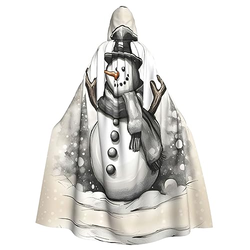 AKDODK Weihnachtlicher Schneemann-Umhang mit Kapuze, Umhang, Halloween, Cosplay, für Erwachsene, Herren, Damen, dunkler Party-Umhang von AKDODK