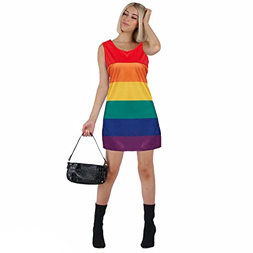 AKH® Damen Regenbogen Gestreiftes ärmelloses Kleid | Einheitsgröße | Stolzenflaggenkleid Erwachsenenkostüm Gay Pride LGBT Regenbogen Kostüm für Stolz, Festivals und Veranstaltungen von AKH