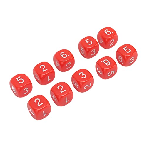 20pcs 6mm Plastiknummer Würfel für Scharniere und Brettspiele mit C -Ziffern (Rot) von AKLOSIPY