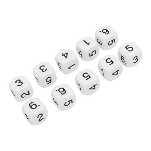 20pcs 6mm Plastiknummer Würfel für Scharniere und Brettspiele mit C -Ziffern (White) von AKLOSIPY