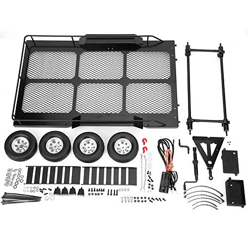 AKLOSIPY 1/10 Doppelachsiges Metall-Tra-Clim-Auto mit Pritsche, Tra-Simulation, Großes Tra RC4 4 Iversa-Zubehör, Metall-Trail-Car-Tra-Zubehör mit Vier Reifen, Passend für RC4 4 1/10 RC-Car von AKLOSIPY
