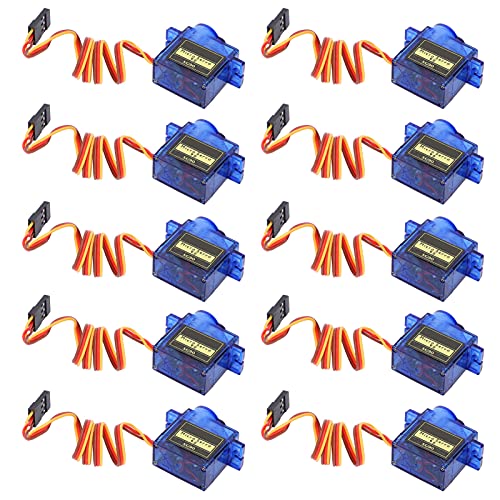 10 Stück SG90-Servomotor für RC-Flugzeugmodell – -Fernbedienungs-Servotreibermodul, Torsion für Handwerk, Ideal für Modellbau und Robotik von AKLOSIPY