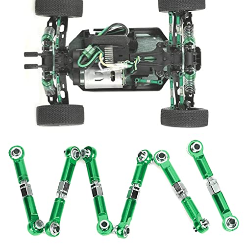 AKLOSIPY 6 Stück Metall Zugstange RC Auto Ersatzteile Zubehör für Wltoys /18 A959 Fernbedienung Auto (Green) von AKLOSIPY