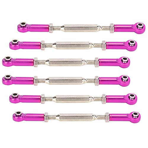 AKLOSIPY 6pcs 88mm Aluminium Oy Push -Stangen für RC -Auto - Vielseitiges Spannschlosszubehör in Rot (Purple) von AKLOSIPY