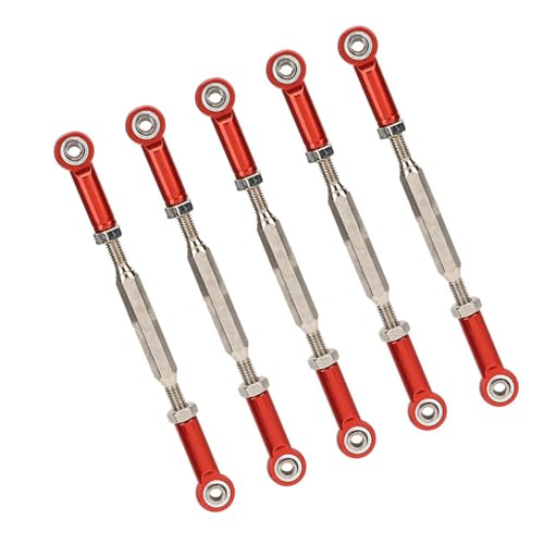 AKLOSIPY 6pcs 88mm Aluminium Oy Push -Stangen für RC -Auto - Vielseitiges Spannschlosszubehör in Rot (Rot) von AKLOSIPY