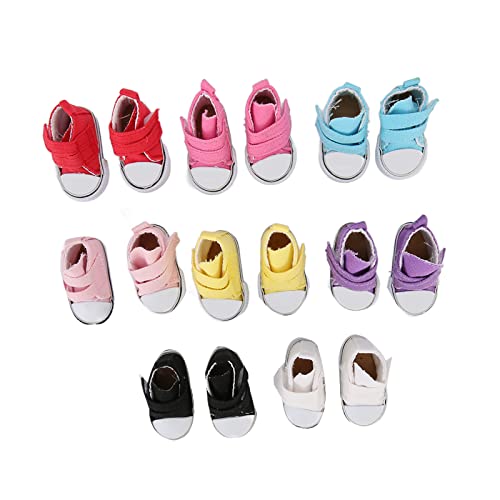 AKLOSIPY 8 Paar Verschiedene Farbpuppenschuhe für Exo -Puppen, Plimsolls mit -Slip Design für Kinderhandwerk und Spiel AKLOSIPY 8 Paar Verschiedene Farbpuppenschuhe für Exo -Puppen, Plimsolls mit -Slip Design für Kinderhandwerk und Spiel von AKLOSIPY