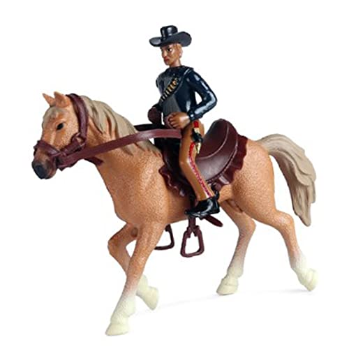 AKLOSIPY Cowboy-Spielzeug – Hochsimulierte Gelbe Reitfigur für, S-Kunststoff, Lebensechte Details, Leuchtende Farben – Cowboy-Actionfigur Zum Spielen auf Dem Tisch (#1) von AKLOSIPY