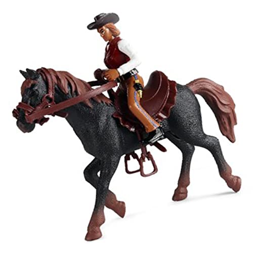 AKLOSIPY Cowboy-Spielzeug – Hochsimulierte Gelbe Reitfigur für, S-Kunststoff, Lebensechte Details, Leuchtende Farben – Cowboy-Actionfigur Zum Spielen auf Dem Tisch (#2) von AKLOSIPY