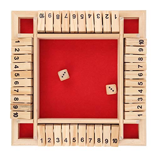 AKLOSIPY Holzwürfel „Shut The Box“ G | 4-seitige 0-Zahlentafel G | Tabletop Pub G für und Erwachsene | Traditionelles Holzbrett-Würfelspielzeug von AKLOSIPY