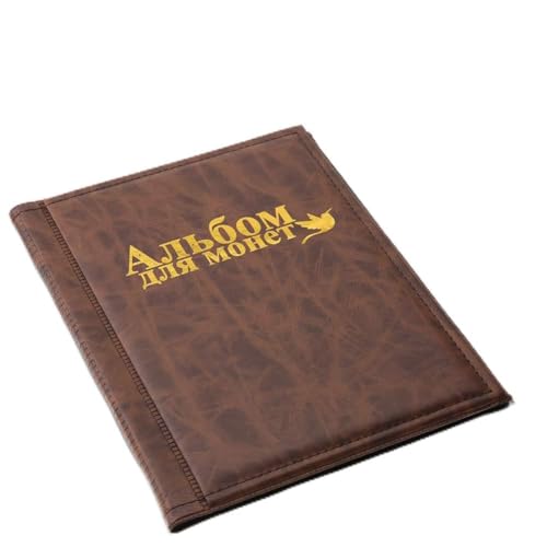 AKLOSIPY World Coin Storage Folder Album Sammelhalterbuch Rot mit 250 Kets und 0 Seiten – Münzalbum für Sammler, Münzsammelbuch Zum Organisieren und Präsentieren (Brown) von AKLOSIPY