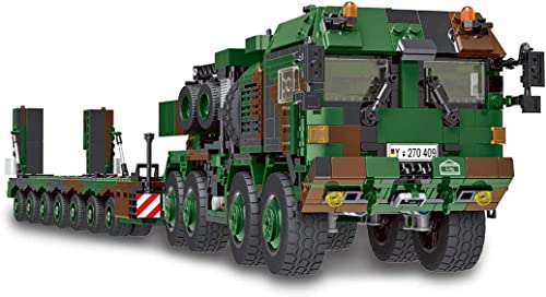 AKOGD Militär Panzer Transporter Bausteine Bausatz, 1912 Teile WW2 Militär Panzerträger LKW Bausteine Modell Klemmbausteine Bauset MOC Konstruktionsspielzeug Set für Kinder und Erwachsene von AKOGD