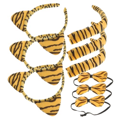 AKOOSY 3 Sätze Tiger Kostüm Set mit Tigerohren Haarreif Lustiger Fliege und Tiger für Jugendliche und Erwachsene Bequemes Kostümzubehör für Halloween und Mottoparty AKOOSY 3 Sätze Tiger Kostüm Set mit Tigerohren Haarreif Lustiger Fliege und Tiger für Jugendliche und Erwachsene Bequemes Kostümzubehör für Halloween und Mottoparty von AKOOSY