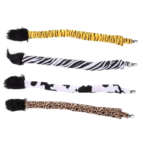 AKOOSY 4 Stück Teiliges Tierkostüm Accessoires Tier Requisiten für Cosplay Halloween Party Niedliche Animal Tail Props für Tiger Kostüm und Rollenspiel AKOOSY 4 Stück Teiliges Tierkostüm Accessoires Tier Requisiten für Cosplay Halloween Party Niedliche Animal Tail Props für Tiger Kostüm und Rollenspiel von AKOOSY