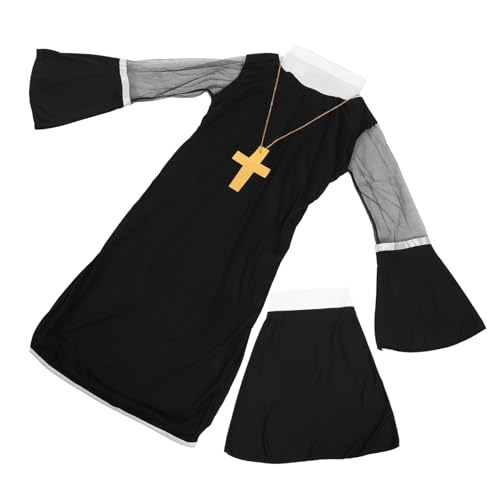 AKOOSY Halloween Nonnenkostüm Damen Cosplay Kostüm aus Weichem für Fasching Themen Party Karneval Verkleidung in Übergröße Geeignet für Frauen AKOOSY Halloween Nonnenkostüm Damen Cosplay Kostüm aus Weichem für Fasching Themen Party Karneval Verkleidung in Übergröße Geeignet für Frauen von AKOOSY