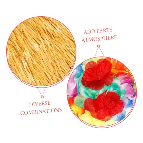 AKOOSY Hawaiian Party Luau Outfit mit Strohhalskette Haarclip Sonnenbrille und Grasrock Tropische Sommerdeko für Mädchen und Strandparty AKOOSY Hawaiian Party Luau Outfit mit Strohhalskette Haarclip Sonnenbrille und Grasrock Tropische Sommerdeko für Mädchen und Strandparty von AKOOSY